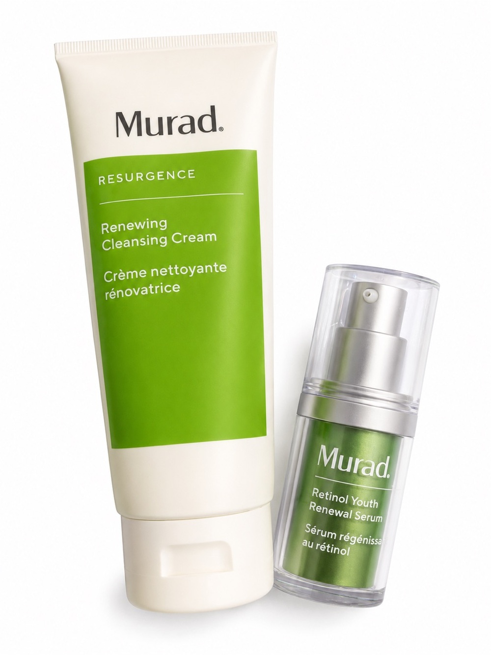 Murad Renewing Cleansing Cream & Retinol Youth Renewal Serum Bundle NEW